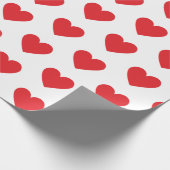 Rode harten cadeaupapier (Hoek)