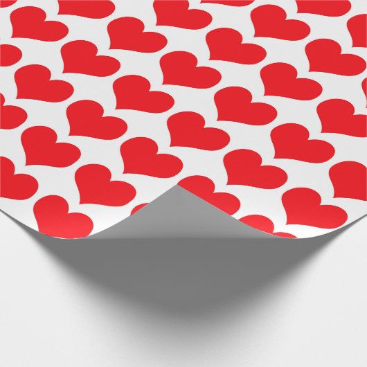 Rode harten cadeaupapier (Hoek)