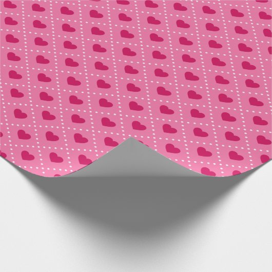 Rode harten cadeaupapier (Hoek)