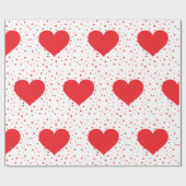 Rode harten cadeaupapier (Vlak)