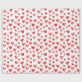 Rode harten cadeaupapier (Vlak)