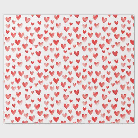 Rode harten cadeaupapier (Vlak)