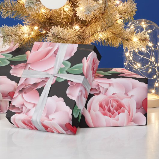 Rode harten cadeaupapier