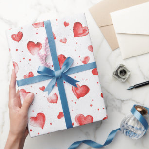 Rode harten cadeaupapier