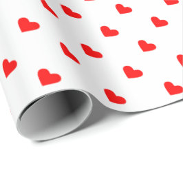 Rode harten cadeaupapier