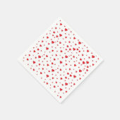 Rode harten cocktailservet servet (Hoek)