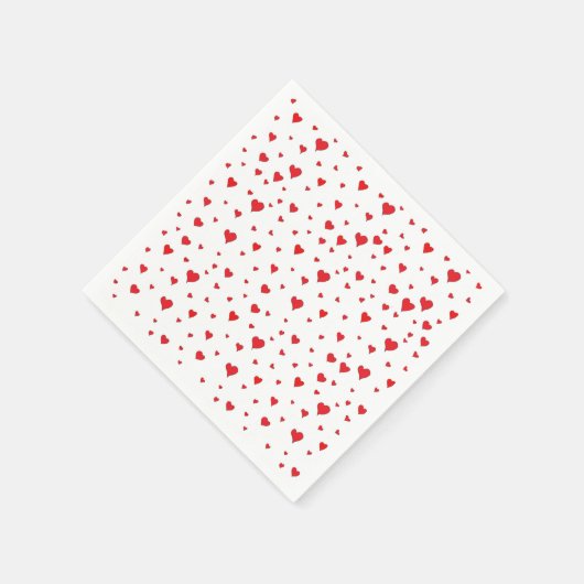 Rode harten cocktailservet servet (Hoek)