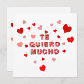 Rode harten Confetti Te Quiero Mucho 3d letters Feestdagenkaart (Voorkant / Achterkant)