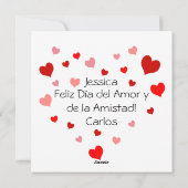 Rode harten Confetti Te Quiero Mucho 3d letters Feestdagenkaart (Achterkant)