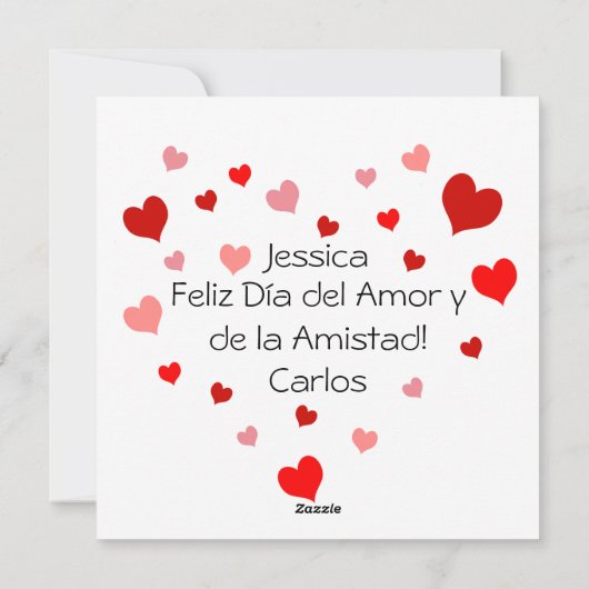 Rode harten Confetti Te Quiero Mucho 3d letters Feestdagenkaart (Achterkant)