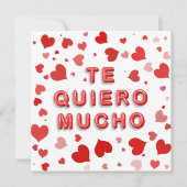 Rode harten Confetti Te Quiero Mucho 3d letters Feestdagenkaart (Voorkant)