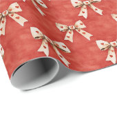 Rode Harten Crème Bogen Valentijnsdag Cadeaupapier (Rol Hoek)