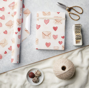 Rode Harten Crème Enveloppen Liefde Cadeaupapier