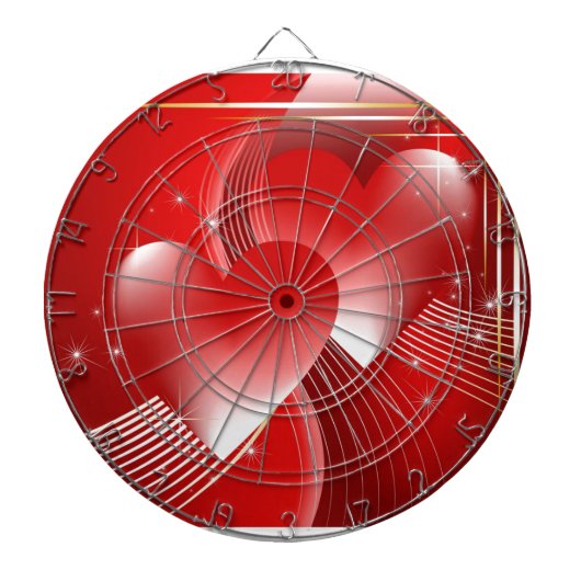 Rode harten dartbord (Voorkant)
