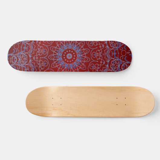 Rode harten en blauw zangskateboard persoonlijk skateboard (Horizontaal)