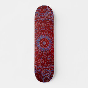 Rode harten en blauwe veter-skeelboard persoonlijk skateboard