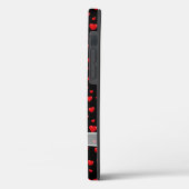 rode harten en boog op zwart Case-Mate iPhone case (Achterkant / Links)