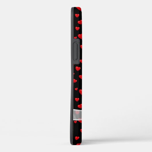 rode harten en boog op zwart Case-Mate iPhone case (Achterkant / Rechts)