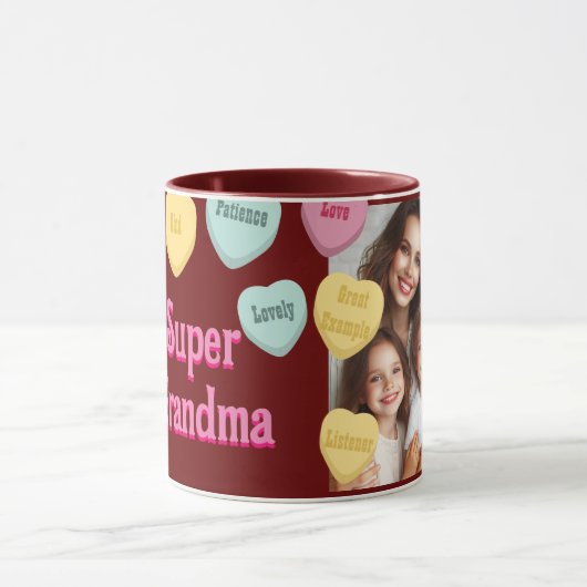 Rode harten en fotobericht | Superoma Mok (Midden)