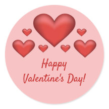 Rode harten en Happy Valentijnsdag tekst