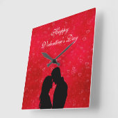 Rode harten en illustratie van het paar vierkante klok (Hoek)