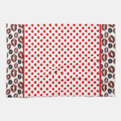 Rode harten en kussen theedoek (Horizontaal)