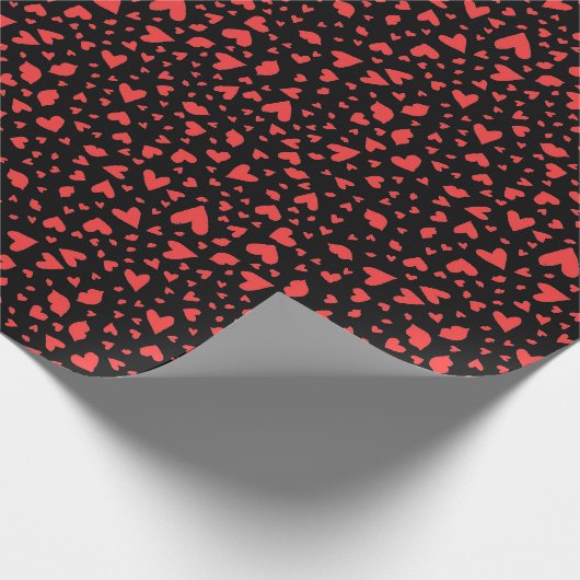 Rode harten en kussens cadeaupapier (Hoek)