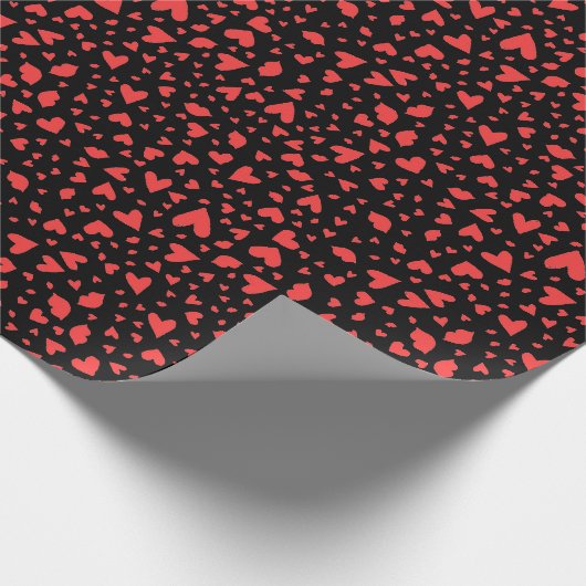Rode harten en kussens cadeaupapier (Hoek)