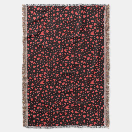 Rode harten en kussens deken (Voorkant Verticaal)