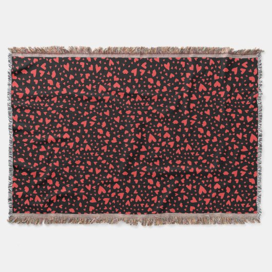 Rode harten en kussens deken (Voorkant)
