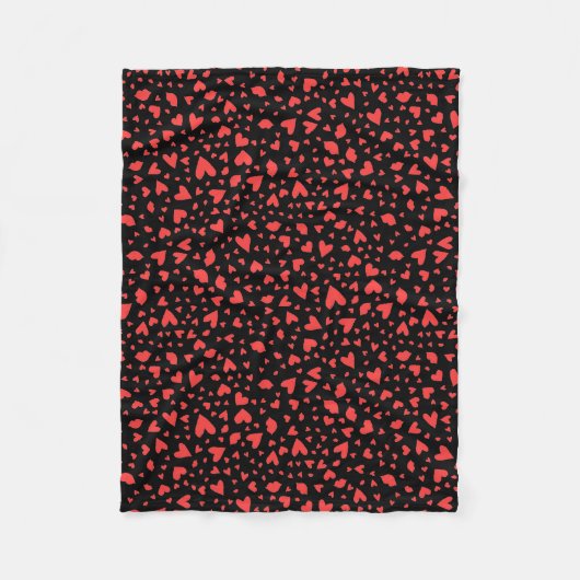Rode harten en kussens fleece deken (Voorkant)