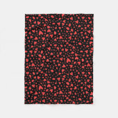 Rode harten en kussens fleece deken (Voorkant)