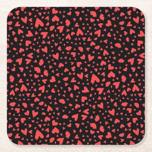 Rode harten en kussens kartonnen onderzetters (Voorkant)