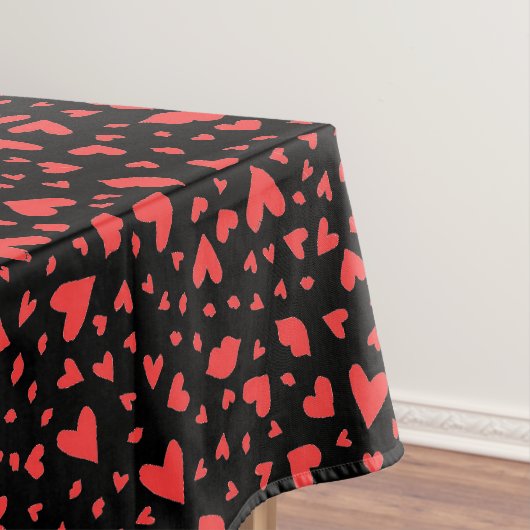 Rode harten en kussens tafelkleed (Voorbeeld)