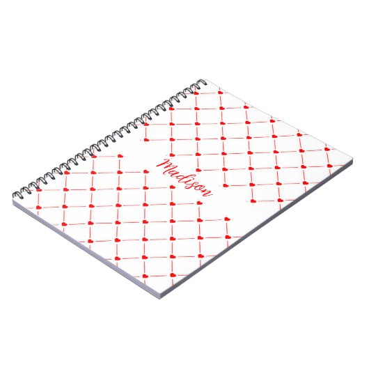 Rode harten en linnen Notitieboek (Linkerzijde)