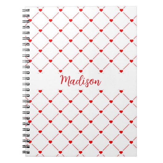 Rode harten en linnen Notitieboek (Voorkant)