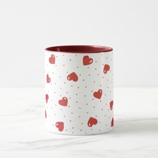 Rode harten en pooldots mok (Midden)