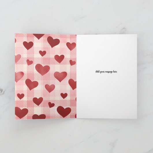 Rode harten en roze kariert kaart (Binnen)