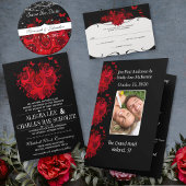 Rode harten en Rozen bruiloft zitgrafiek Poster