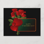 Rode harten en Rozen op Briefkaart van de zwarte V (Voorkant)