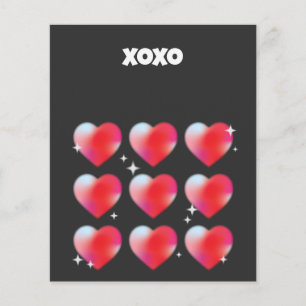 Rode harten en sterren op de achtergrond valentijn flyer