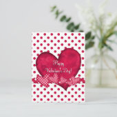 Rode harten en Stippen Briefkaart (Staand voorkant)