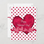 Rode harten en Stippen Briefkaart (Voorkant / Achterkant)