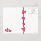 Rode harten en Stippen Briefkaart (Achterkant)