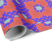 Rode harten en Stippen op Paarse Valentijnse  Cadeaupapier (Rol Hoek)