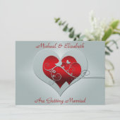 Rode harten en vogels op de Silver Wedding-uitnodi Kaart (Staand voorkant)