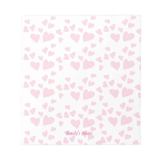 Rode harten en witte achtergrond notitieblok (Voorkant)