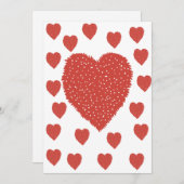 Rode harten feestdagenkaart (Voorkant / Achterkant)