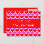 Rode harten feestdagenkaart (Voorkant / Achterkant)