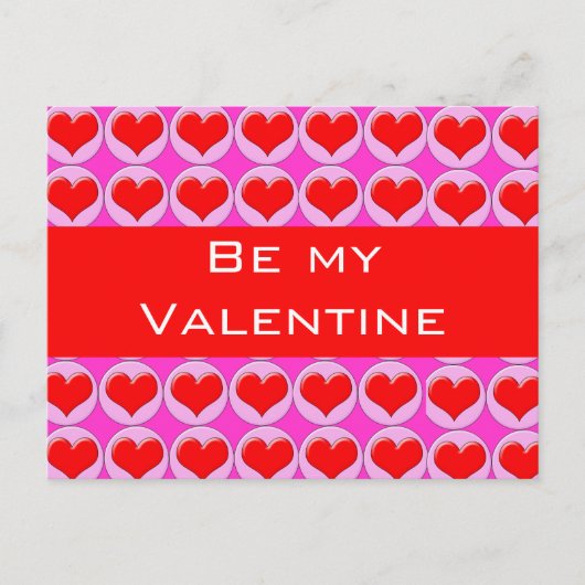 Rode harten feestdagenkaart (Voorkant)